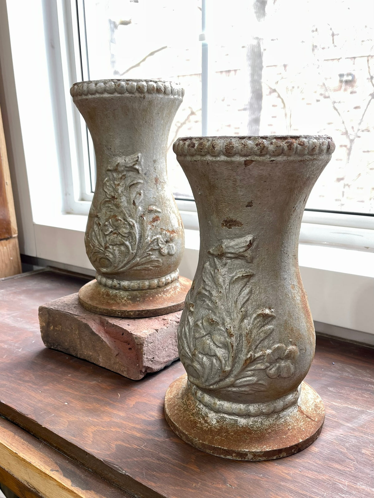 Antique French Cast Iron Vase Shaped Urn