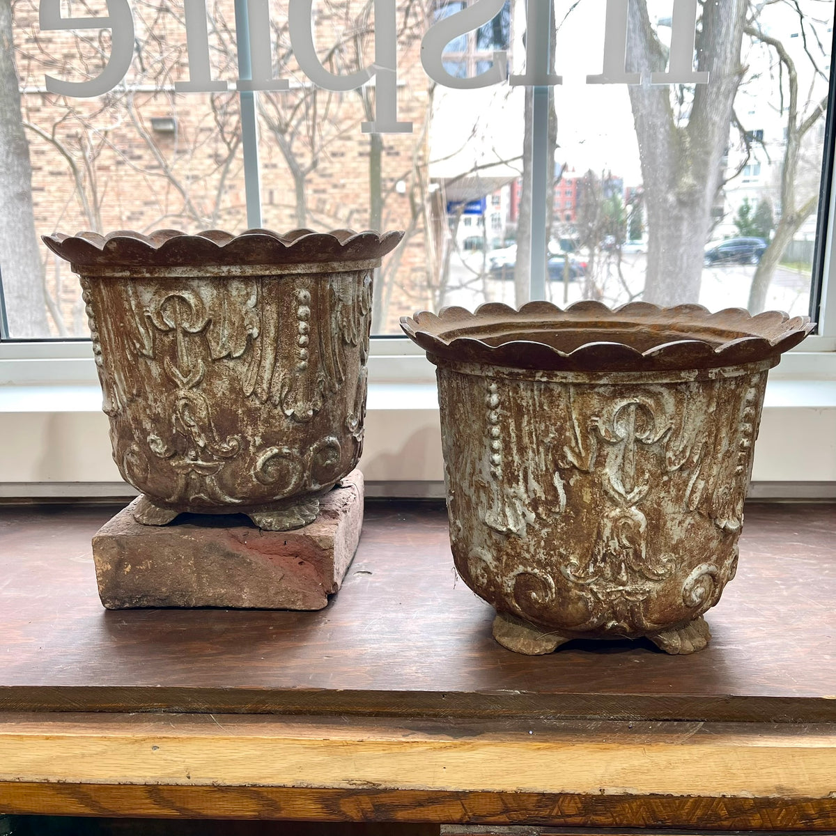 Antique French Cast Iron Planter Pot