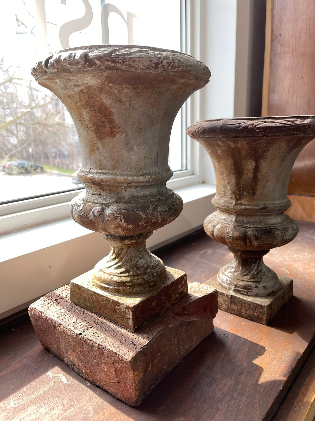 Antique French Cast Iron Vase Shaped Urn