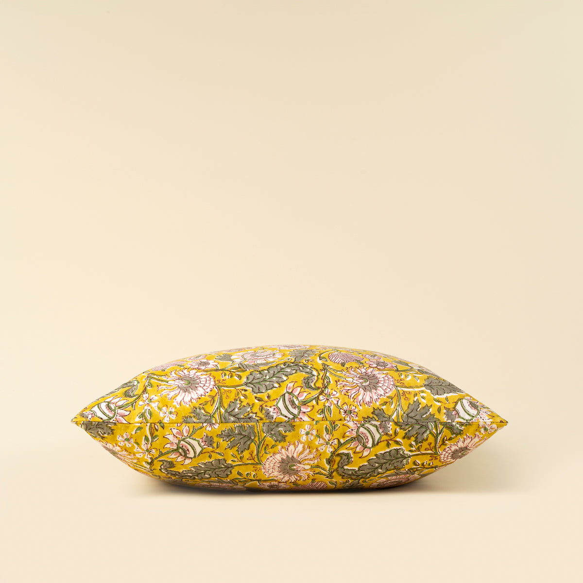 Block Print Pillow Yellow