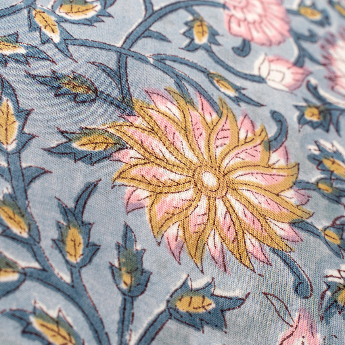 Block Print Pillow Blue