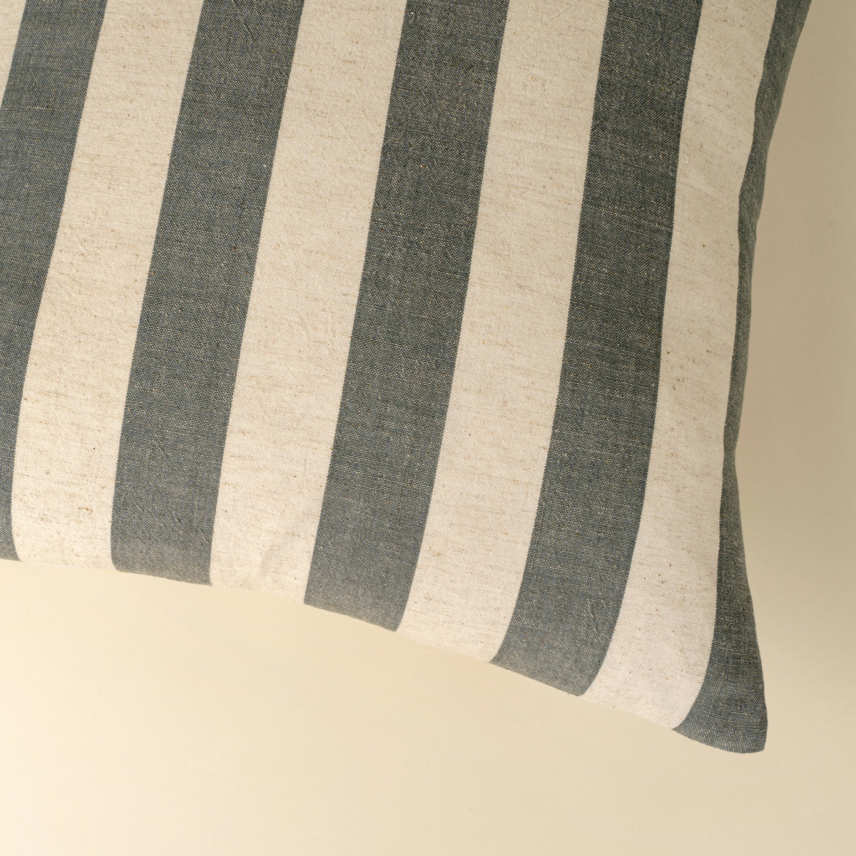 Wide Stripe Pillow Slate Grey