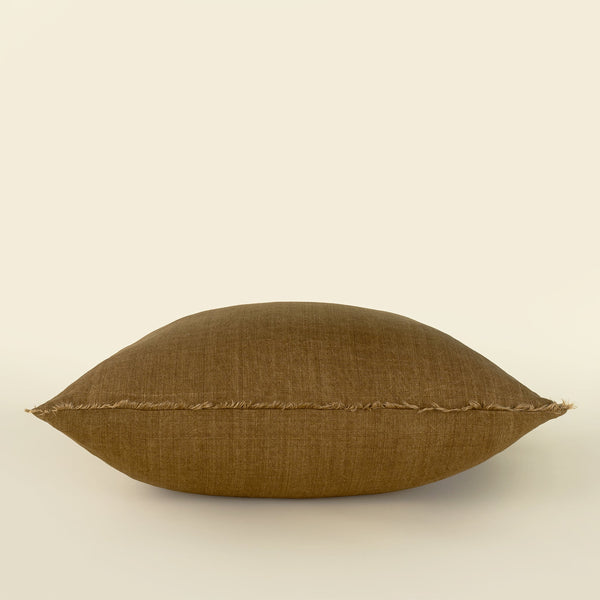 24x24 Lina Linen Pillow Tawny Colour