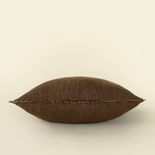 24x24 Lina Linen Pillow Mocha Colour