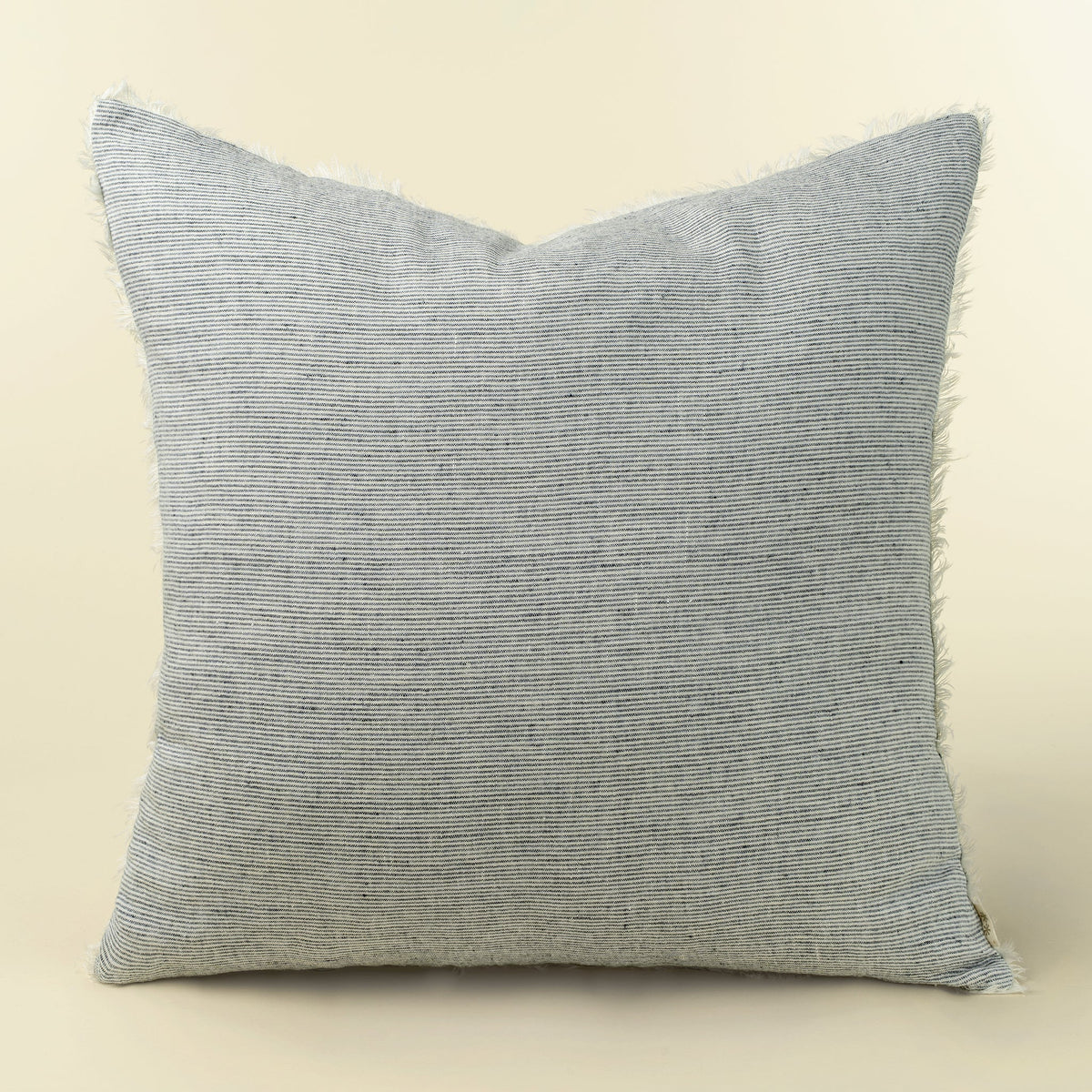 24x24 Lina Linen Pillow Navy Stripe