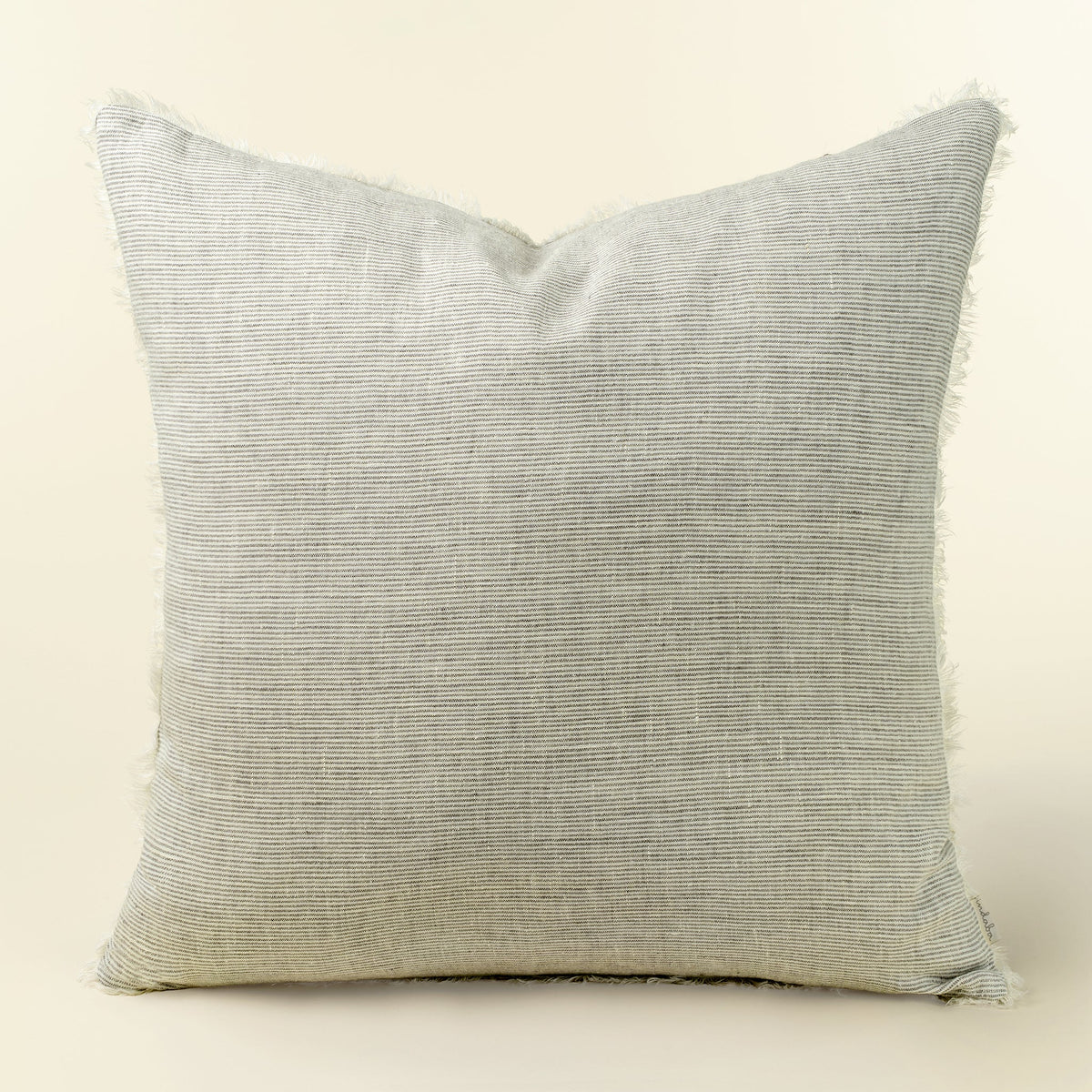 24x24 Lina Linen Pillow Grey Stripe