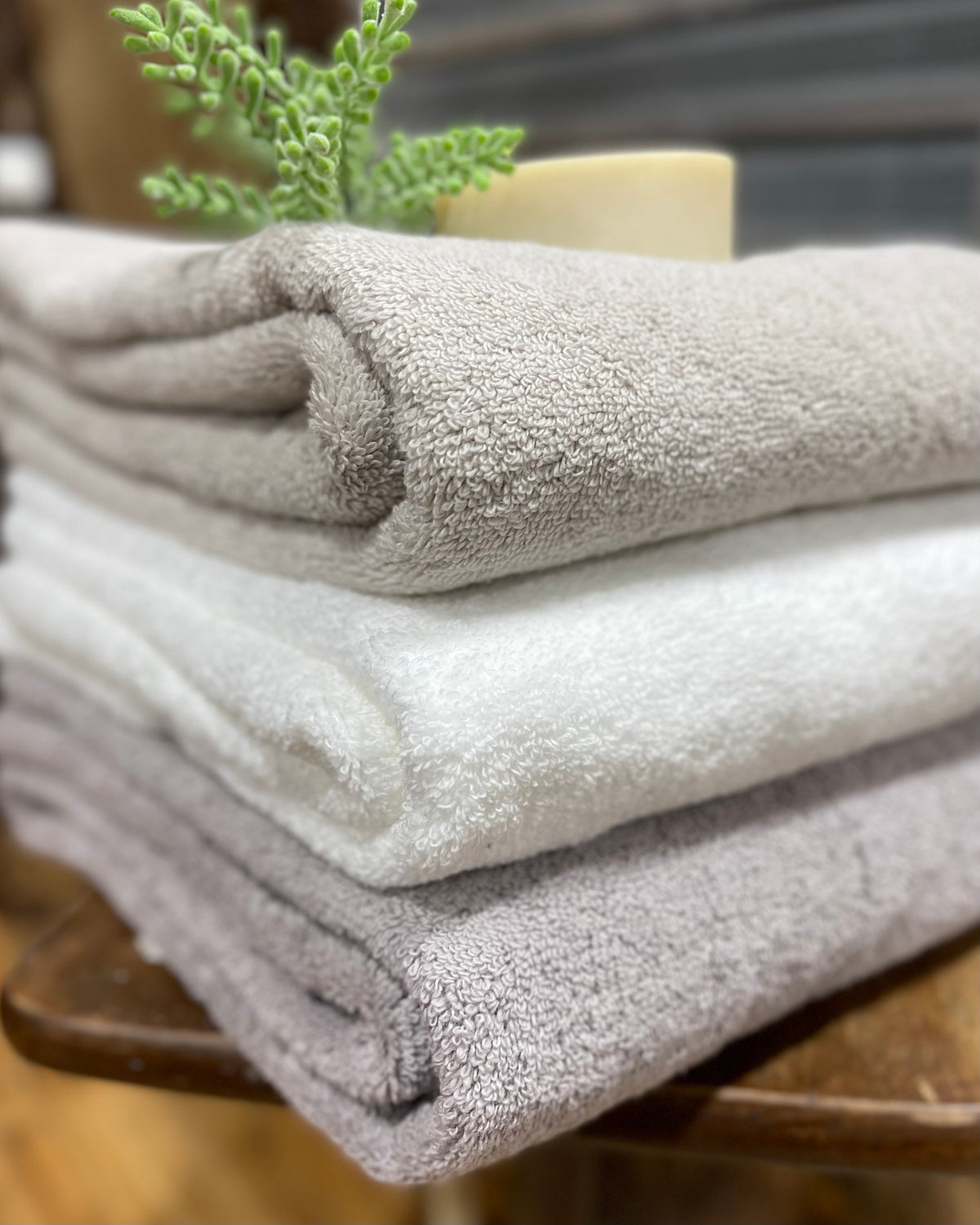 Cotton Bath Towels-Linen Colour