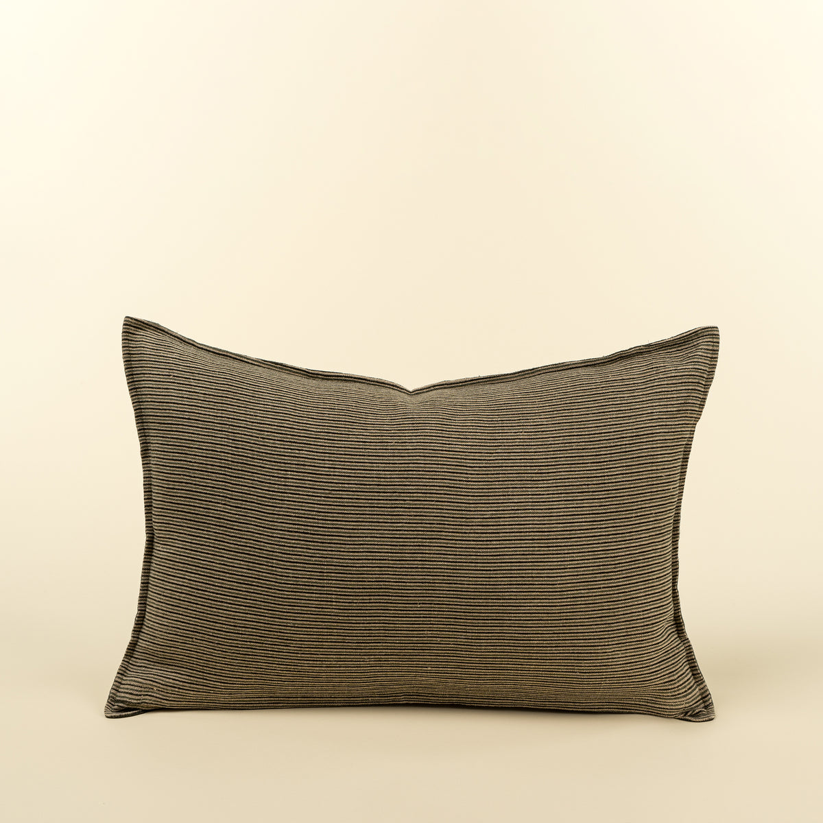 Sage Stripe Double Sided Linen Pillow