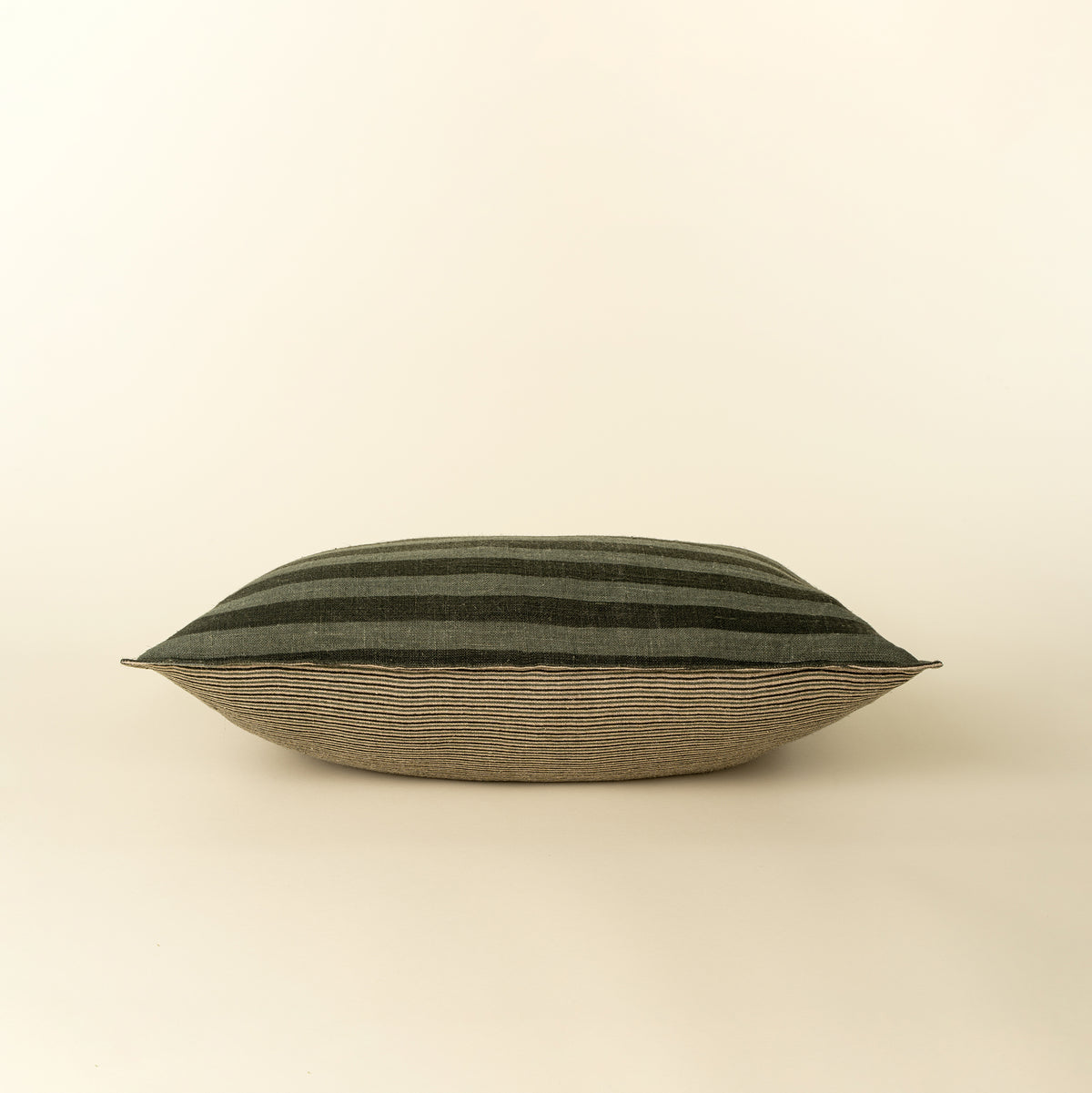 Sage Stripe Double Sided Linen Pillow