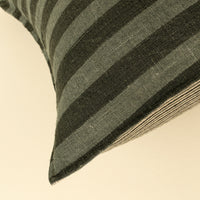 Sage Stripe Double Sided Linen Pillow