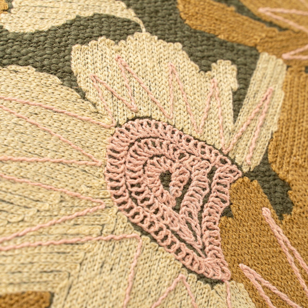 Flower Grove Embroidered Pillow