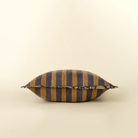 Stripe & Floral Block Print Linen Pillow