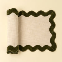Velvet Scalloped Edge Table Runner