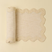Velvet Scalloped Edge Table Runner