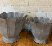 Galvanized Scalloped Pot