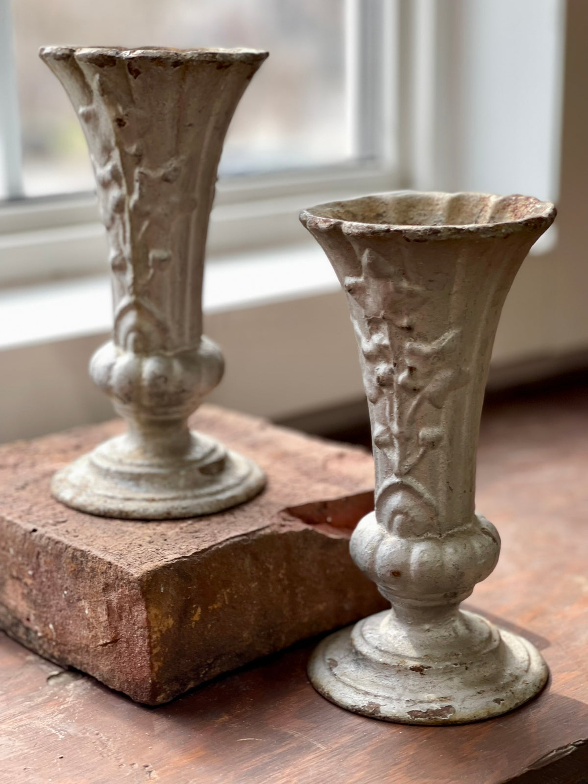 Antique French Cast Iron Vase
